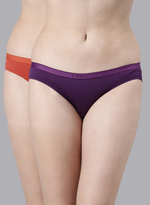 Faso Women's Cotton Outer Elastic Bikini (Pack of 2)