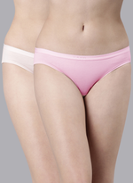 Faso Women's Cotton Outer Elastic Bikini (Pack of 2)