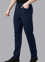 FASO Men’s Cotton Track Pants with Denim Pocket