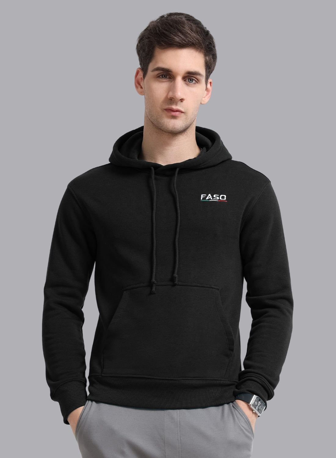 FASO Men’s Premium Fleece Hooded Sweatshirt