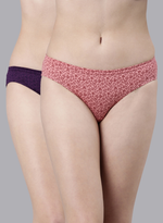 Faso Women's Cotton Inner Elastic Bikini (Pack of 2)