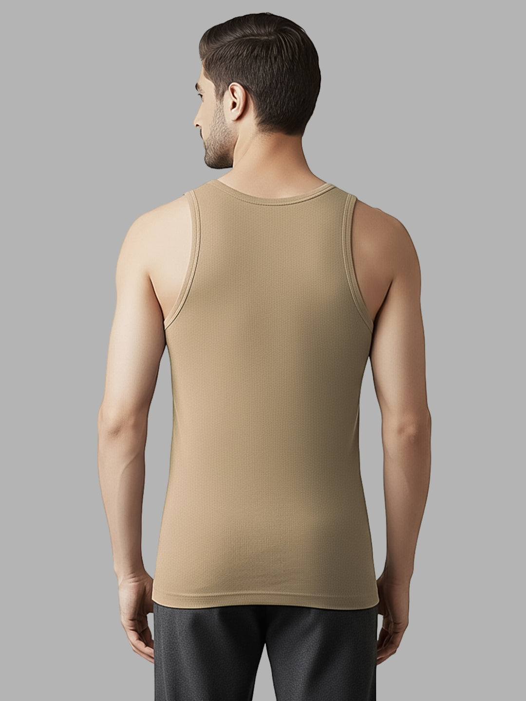 Faso Men's Super Combed Cotton Rib Color Vest Pack of 2
