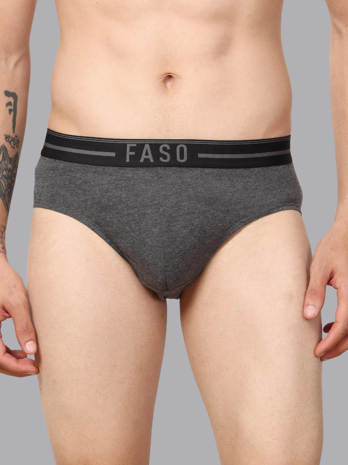 Faso Men's Cotton Outer Elastic Brief(Pack of 2)