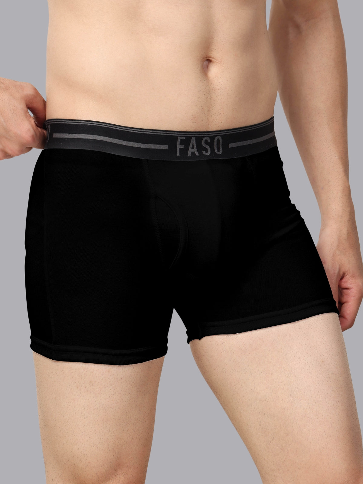 Faso Men's Cotton Outer Elastic Trunk (Pack of 2)