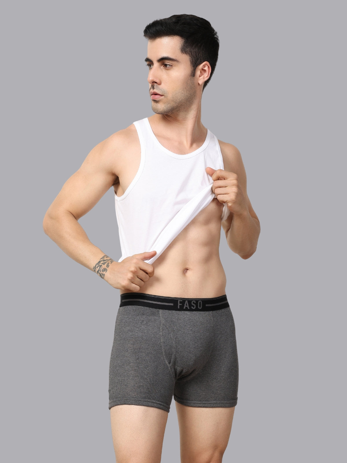 Faso Men's Cotton Outer Elastic Trunk (Pack of 2)