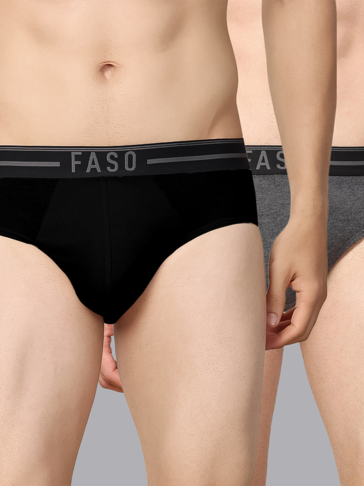 Faso Men's Cotton Outer Elastic Brief(Pack of 2)