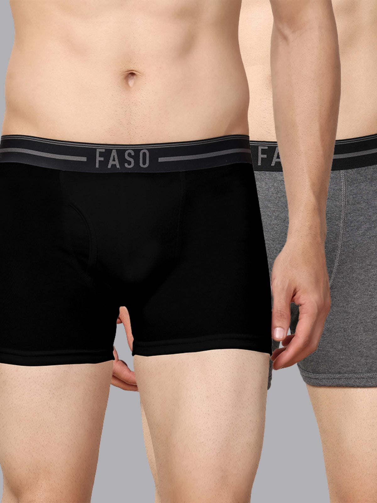 Faso Men's Cotton Outer Elastic Trunk (Pack of 2)