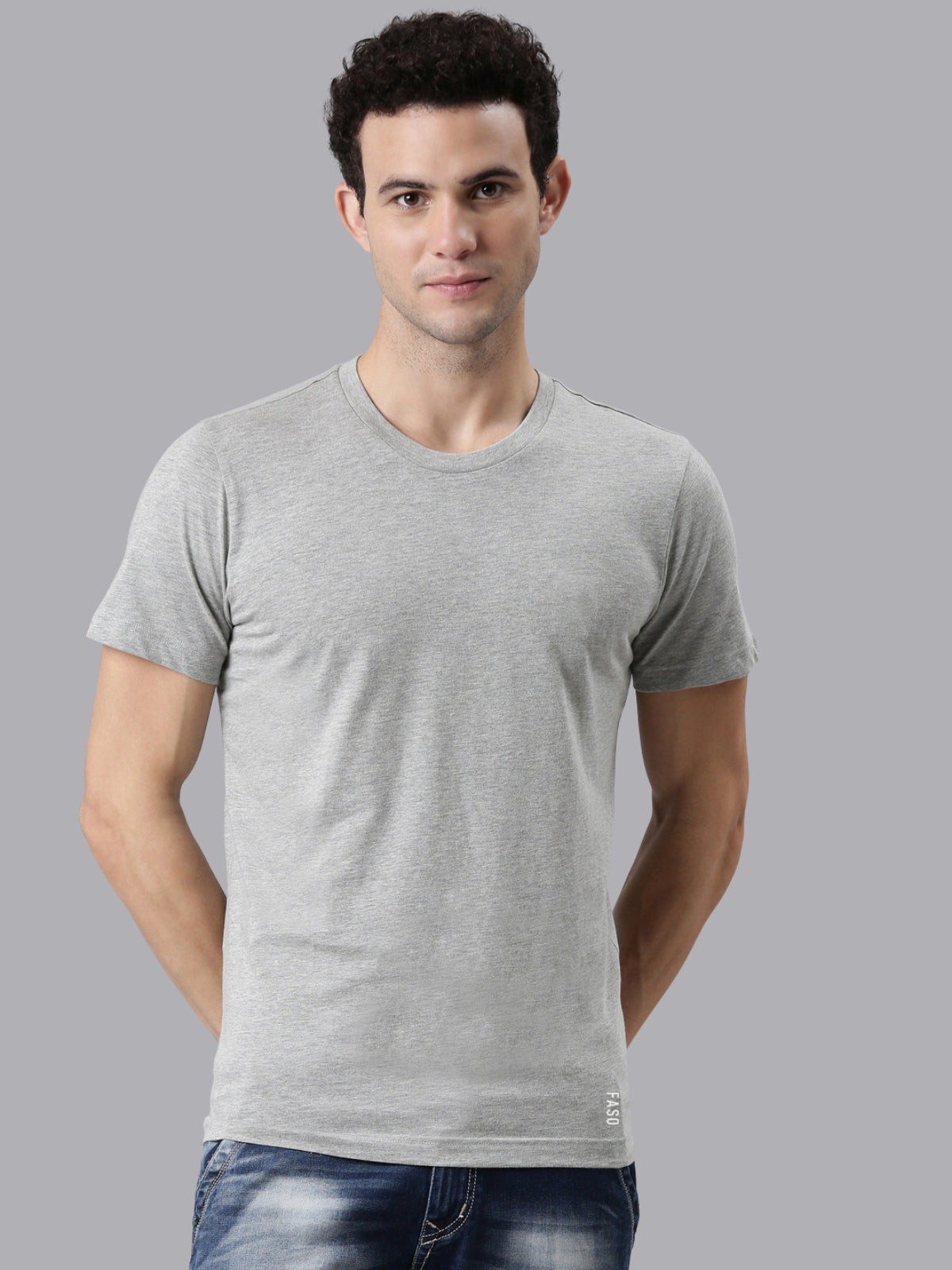 FASO Men’s Cotton Crew Neck Casual T-Shirt
