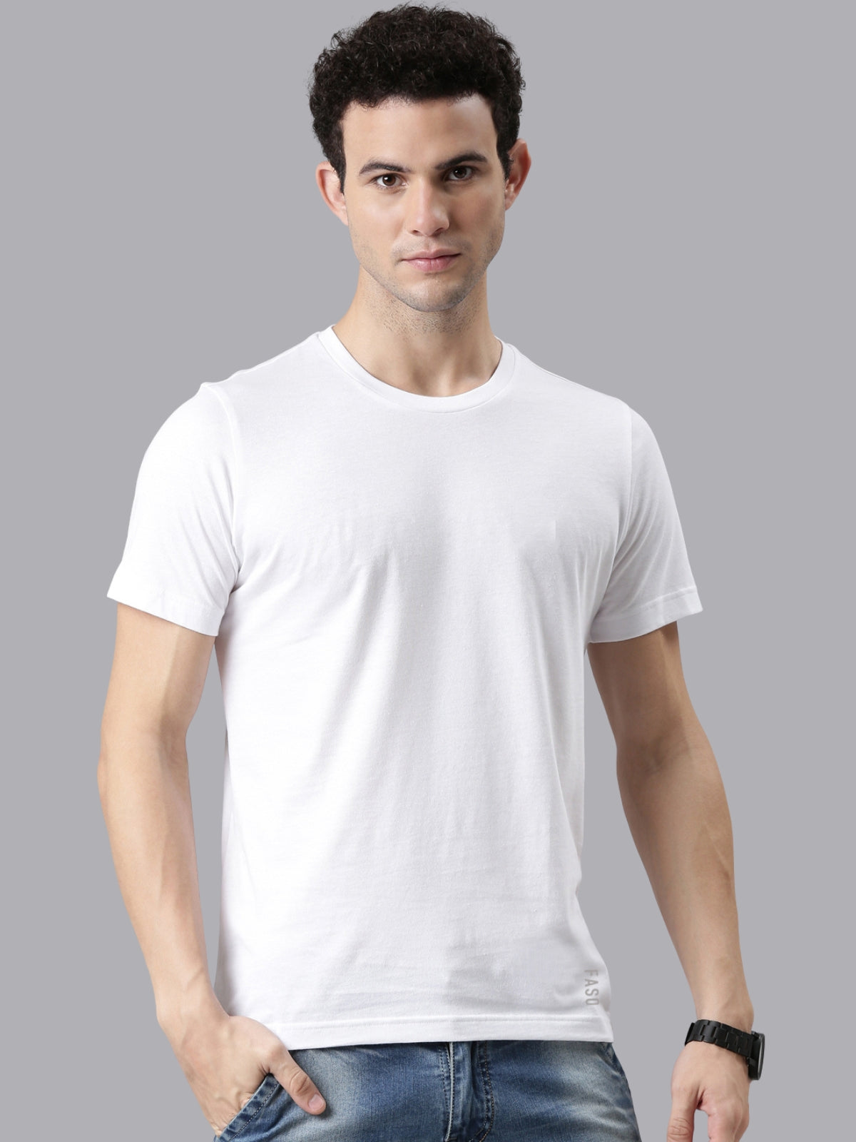 FASO Men’s Cotton Crew Neck Casual T-Shirt