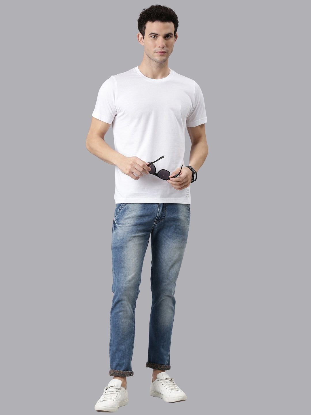 FASO Men’s Cotton Crew Neck Casual T-Shirt