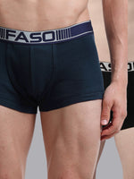 Faso Men's Cotton Neon Outer Elastic Trunk (Pack of 2)