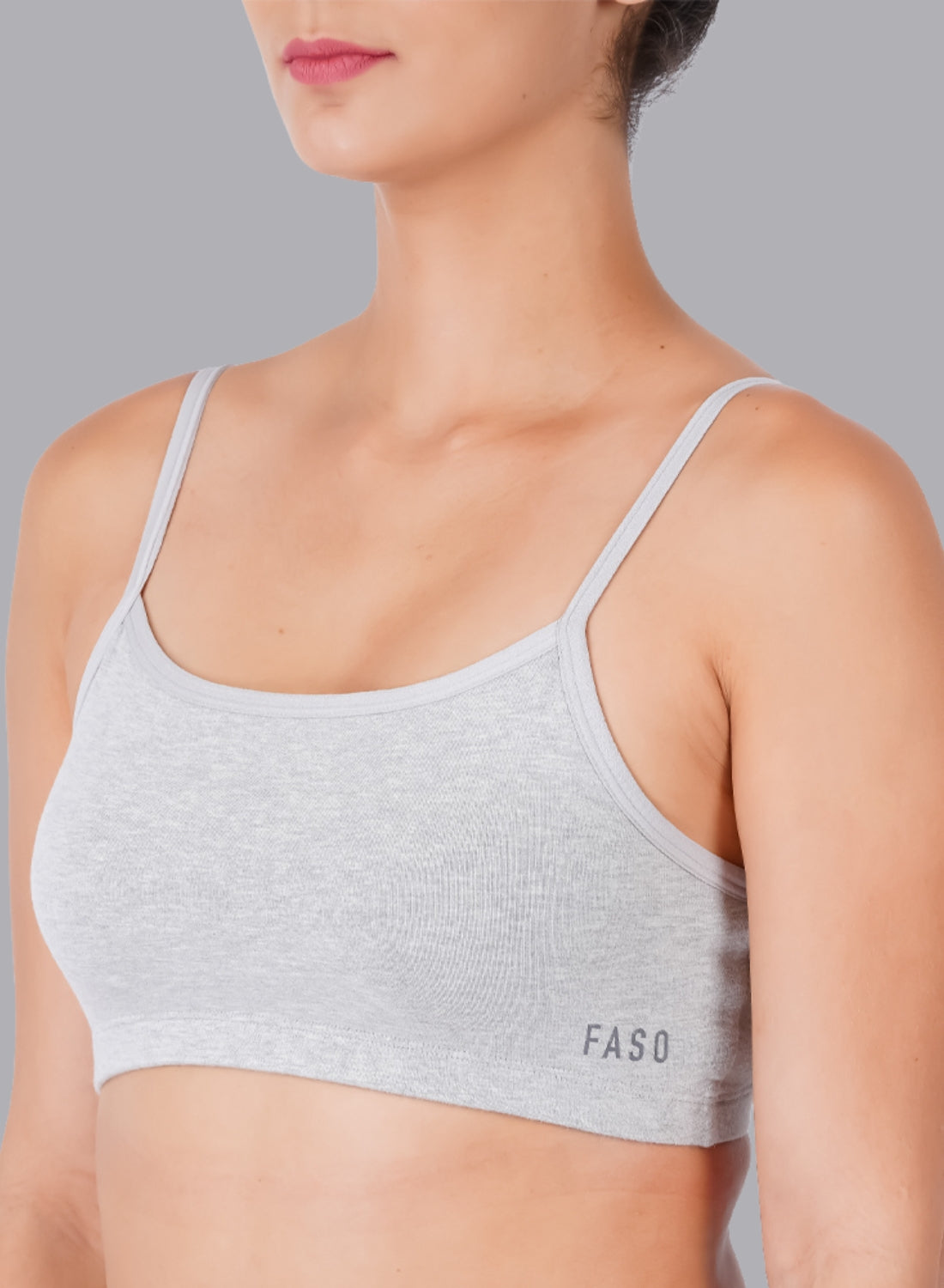 Faso Women's Cotton Beginners Bra with Strap