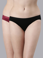 Faso Women's Cotton Outer Elastic Bikini (Pack of 2)