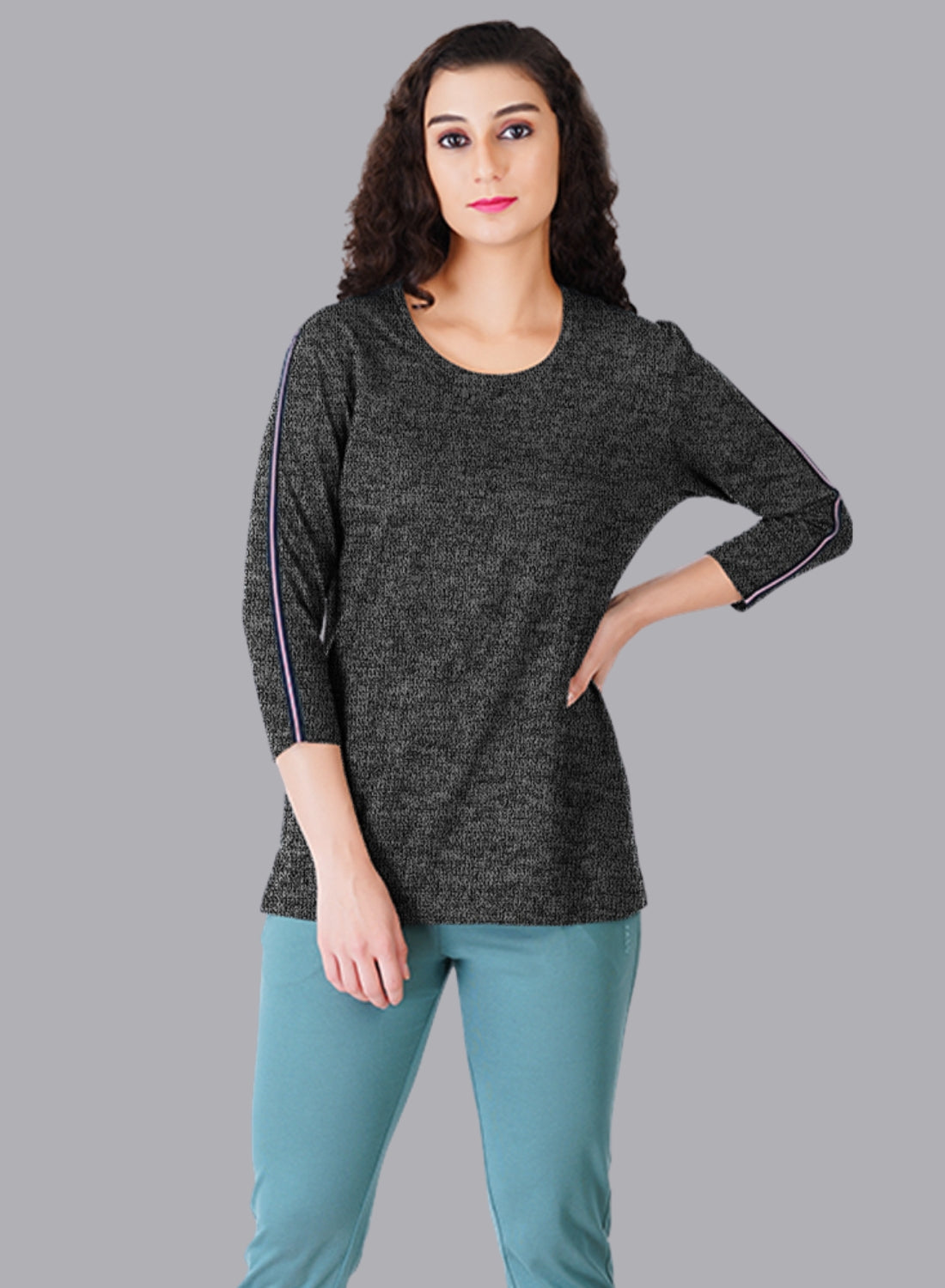 Faso Women's Cotton 3/4 Sleeve T-Shirt