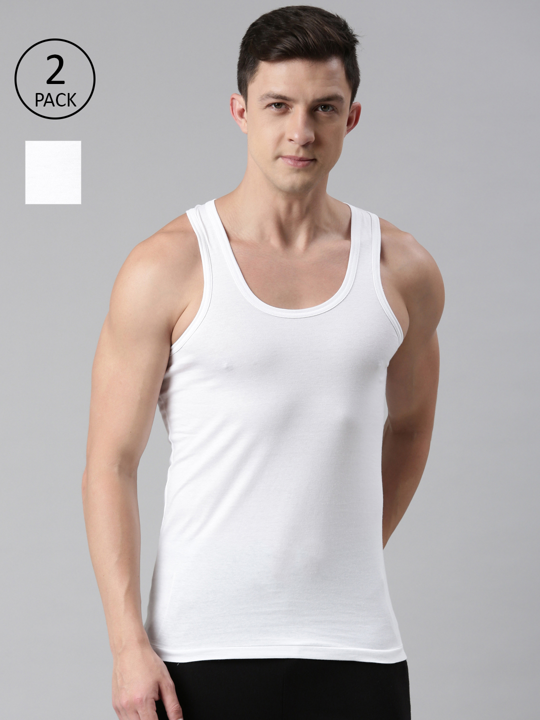 Buy FASO Mens Vest Online | Pack of 2 | 100% organic cotton