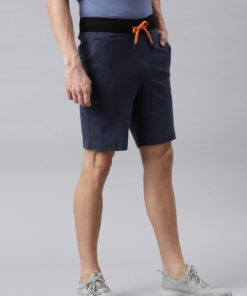 Faso Ink Blue Athleisure Shorts For Men