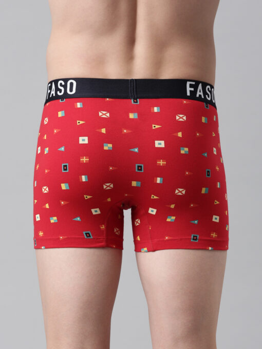 Faso Red Printed Trunks For Men