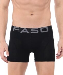 FASO Black Cotton Trunks for Men | Skin friendly Soft Cotton