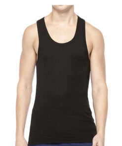 FASO Black Vest for Men - Organic Cotton Fabric