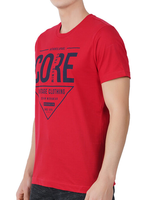 FASO Red T Shirts for Men - Casual Wear Organic Cotton