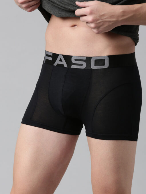 Faso Black Solid Trunks For Men