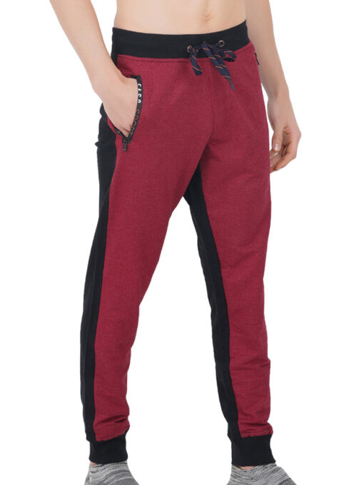 Maroon Color Cotton Track Pants for Men - Shop Online