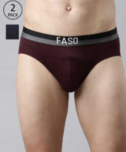 Faso Purple & Blue Pack Of 2 Briefs For Men
