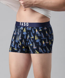 Faso Printed Navy Trunks For Men
