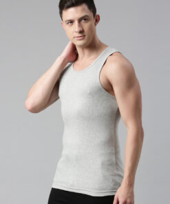 Faso Grey Melange Vest For Men