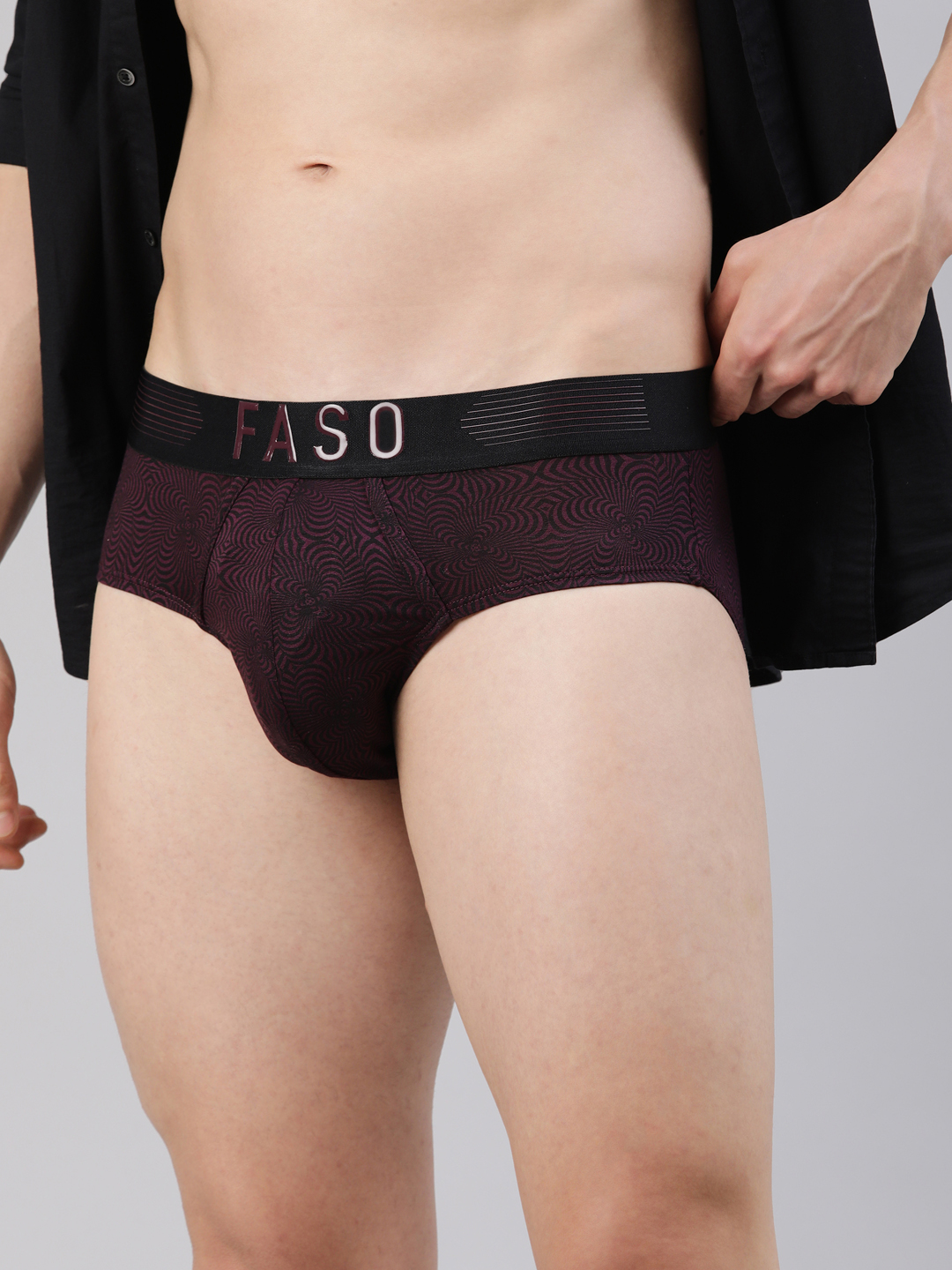 FASO Embossed Outer Elastic Cotton Brief - FS 2004