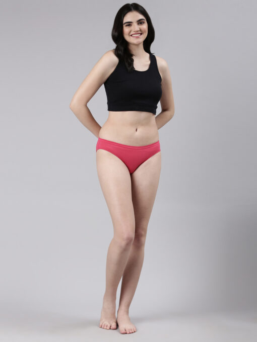FW 201 RaspberryRed plum-Elastic waist red bikini