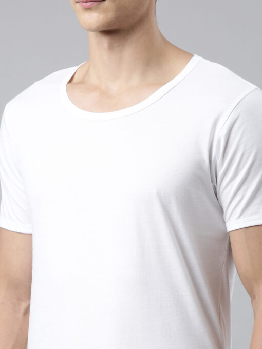 Faso Pack Of 2 White Half Sleeves Vest For Men