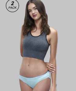 Faso grey colour low waise outer elastic bikini for women