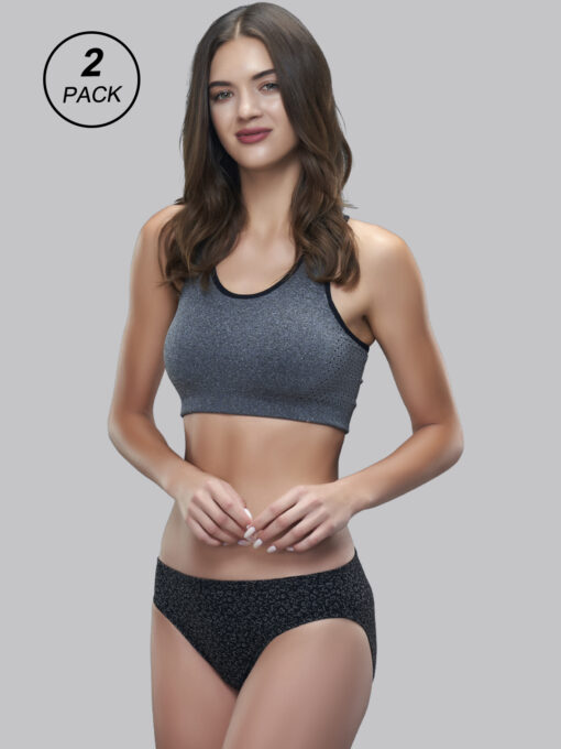 Faso grey colour low rise inner elastic bikini for women