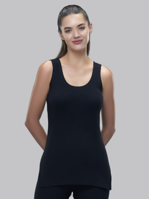 faso women ultra-soft black thermal tank top
