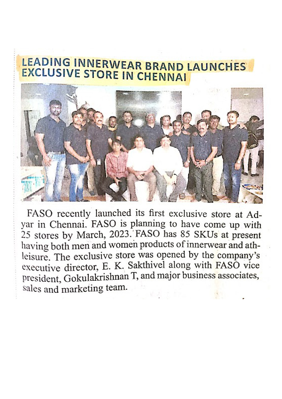 FASO store launch news