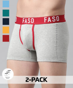 Buy F A S O 100% Organic Cotton Trunk for Men, Trendy Soft Stretch Fabric  Innerwear, Outer Elastic Twin Layered Underwear for Mens, Solid  Ultra-Light Regular Fit Trunks