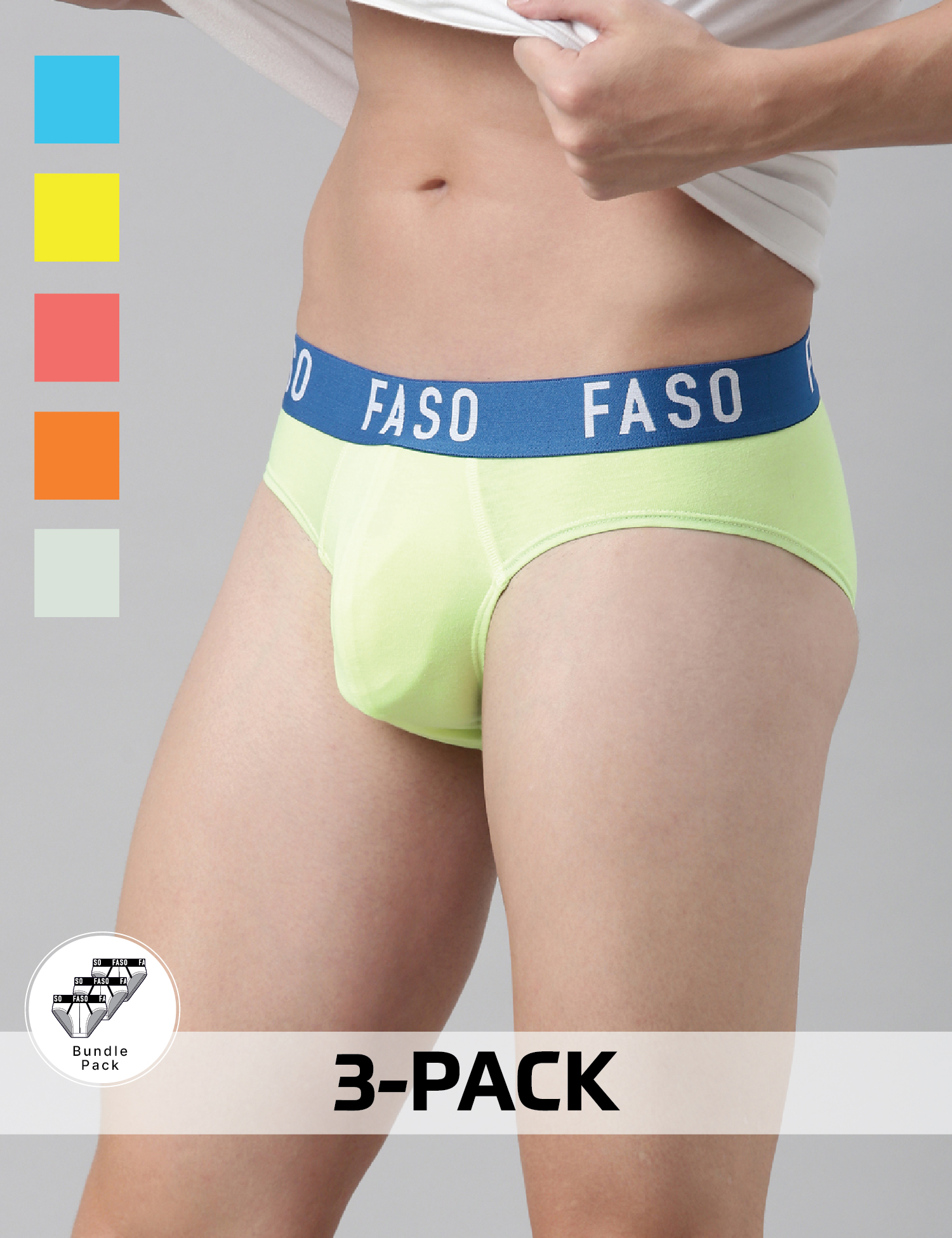 Neon Color Soft Cotton Brief - FA 2013 Assorted (PACK OF 3)