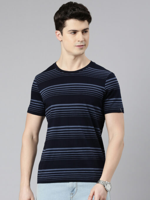 Super Combed Cotton Rich Striped Round Neck T-Shirt–FA4020-SQ
