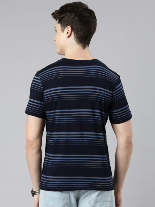Super Combed Cotton Rich Striped Round Neck T-Shirt–FA4020-SQ - FASO
